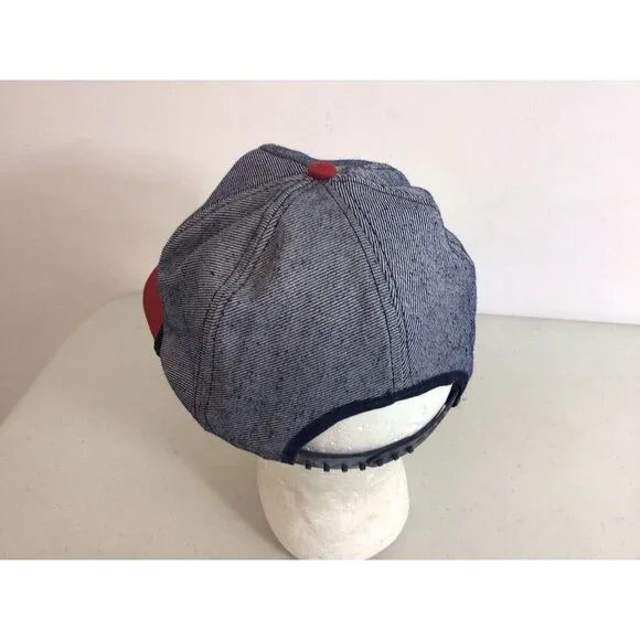 Vintage USA Made Denim John Deere Machinery Patch Trucker Hat Snapback Cap